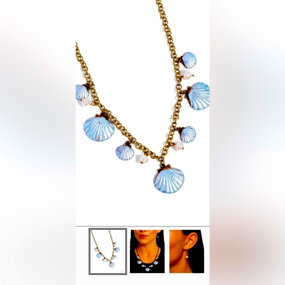 🧜🏻♀️🐚🧜🏼♂️ BEACH PLEASE❗️ PAPARAZZI “SEASHELL SOPHISTICATION” BRASS NECKLACE❗️ - Picture 3 of 5